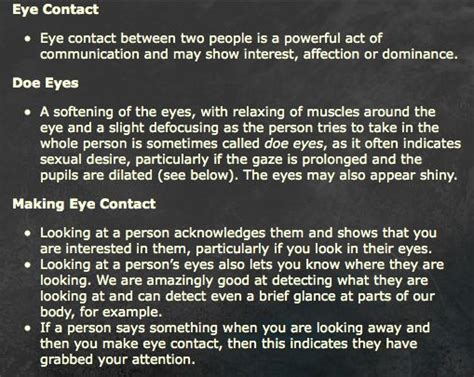 Body Language Eyes Eye Contact Doe Eyes Making Eye Contact A Guide To Deduction Eye