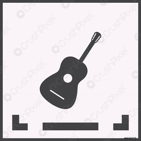 Guitar Icon Vector Acoustic Musical Instrument Sign Stock Vector