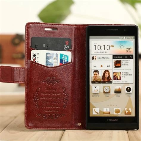 Flip Cover For Huawei Ascend P Cell Phone Case High Quality Leather