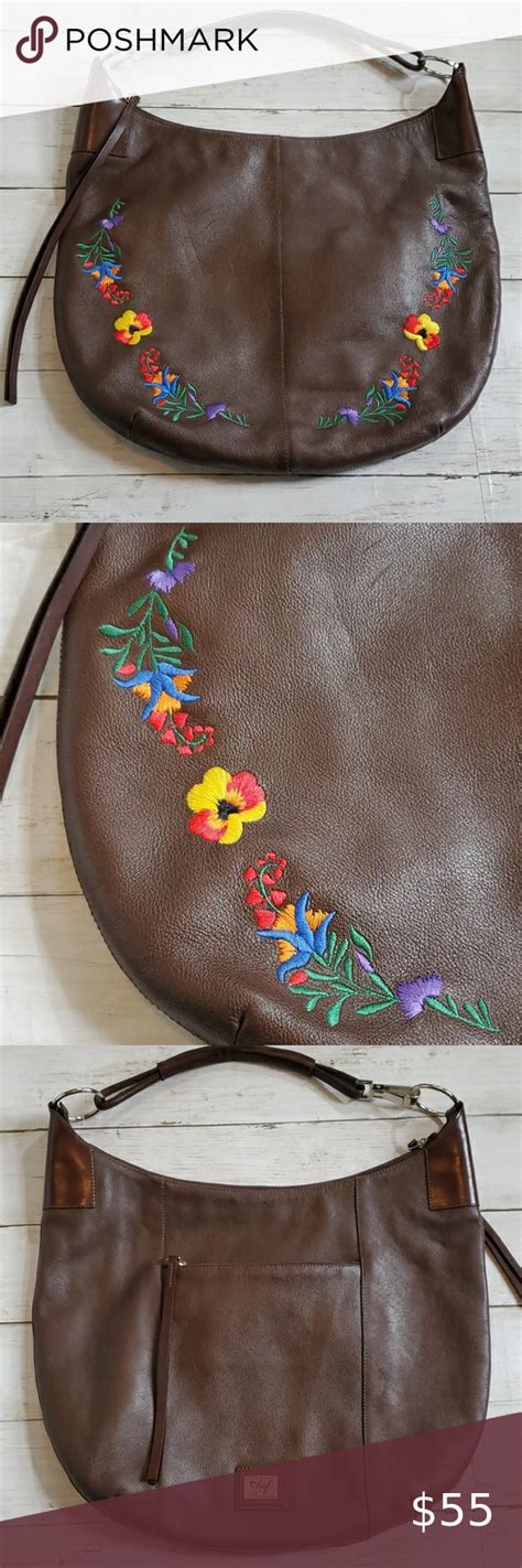 Sharif Studio Leather Embroidered Shoulder Bag