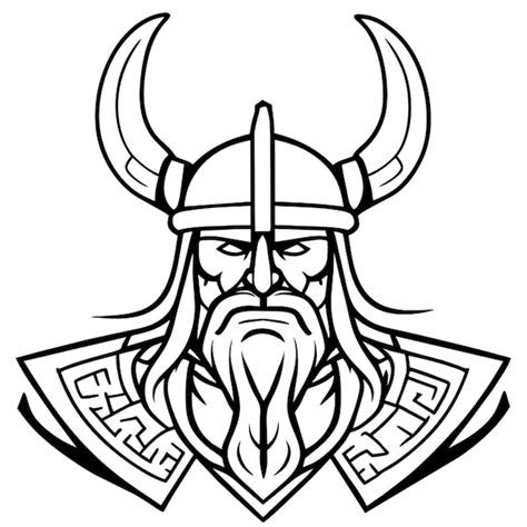 Viking Logo Vector Illustration Line Art Premium Ai Generated Vector