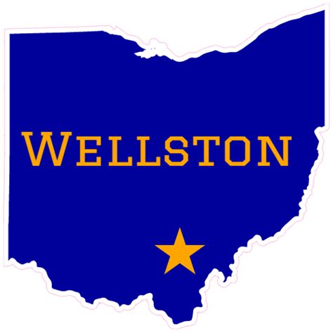 Wellston Ohio State Shaped Sticker - U.S. Custom Stickers