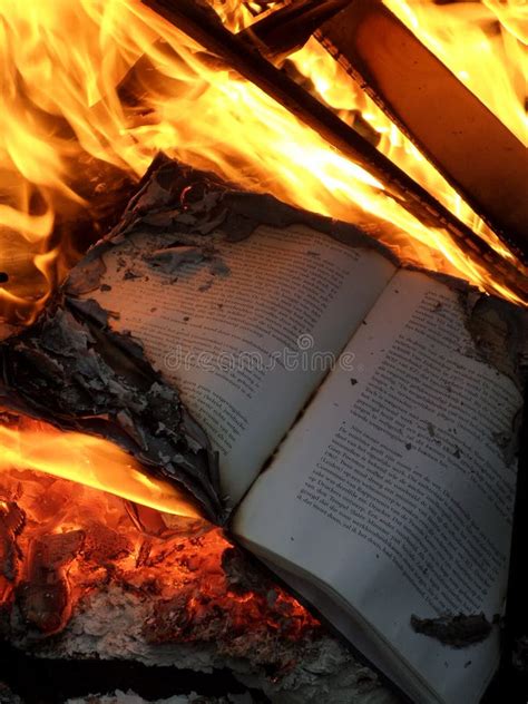 The Book Is Burning On A Bright Fire Burning Book Stock Photo Image