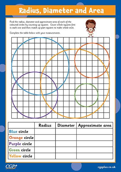 Circles Radius Diameter And Area Year 6 CGP Plus Worksheets