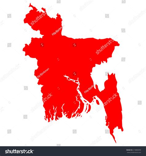 High Detailed Red Vector Map Bangladesh Stock Vector Royalty Free