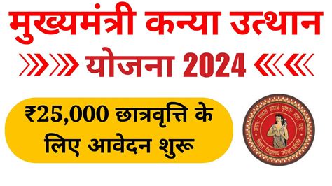 Mukhyamantri Kanya Utthan Yojana 12th Pass 2024 आवदन क परकरय