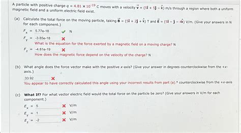 Solved A Particle With Positive Charge Q C Moves Chegg