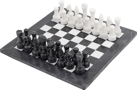 Radicaln Marble Chess Set 15 Inches Black And White Handmade Chess Sets