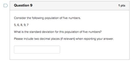 Solved Question 9 Consider the following population of five | Chegg.com 