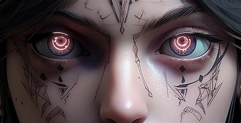 Premium Photo A Woman S Eyes With The Word Cyberpunk On The Left