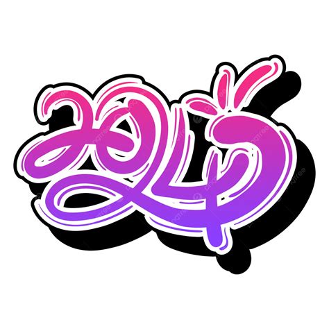 Design De Texto Gradiente 2024 Com Estilo Doodle Vetor Png 2024 Porn