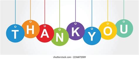 Thank You Hanging Colourful Circle Stock Vector Royalty Free