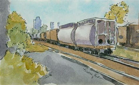 Tracie Thompson, Artist: Tiny Freight Train Sketches