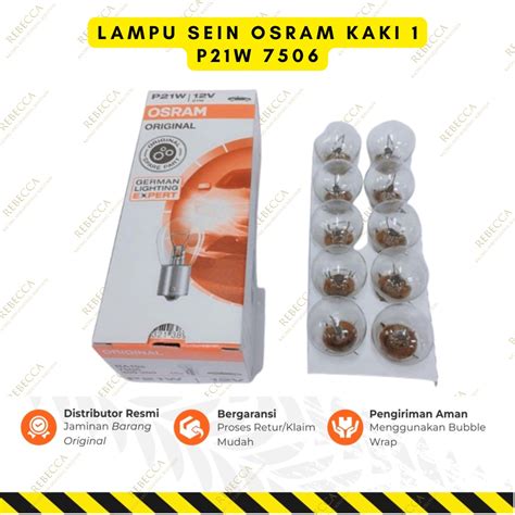 Jual Osram Bohlam Lampu Sein Parkir Sen Mundur P21W Kaki 1 Original