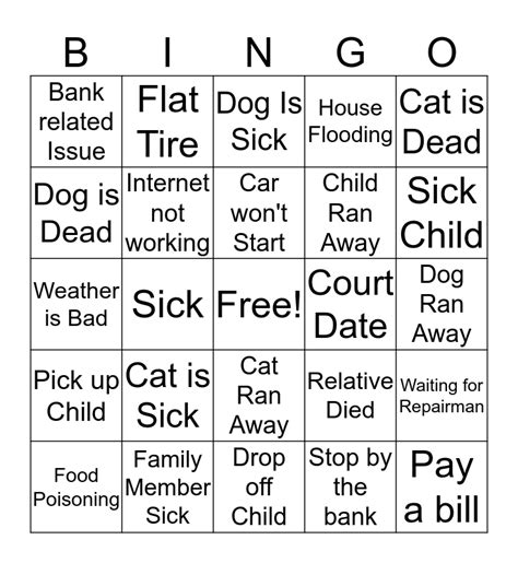 Call Out Bingo Card