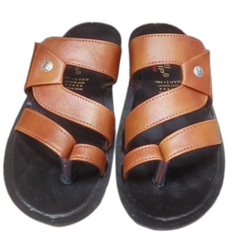 Men Brown PU Leather Slippers At Rs 182 Pair Gents PU Slipper In