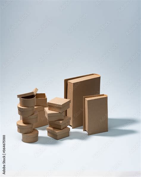 different types of cardboard packaging on a blue background Stock Photo ...