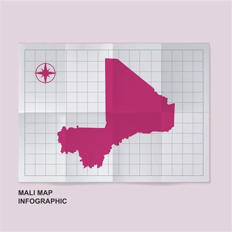 Premium Vector Mali Map Country In Folded Grid Paper