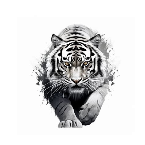 Tiger Tattoo Design White Background Download Detailed - Etsy