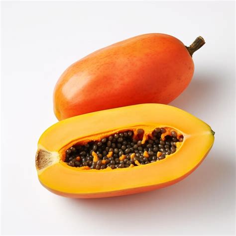 Premium Photo A Papaya On White Background