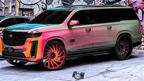 Caddy Escalade V On 28s Virtually Puts The ESV In Charge Of A Pastel Hi