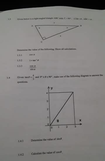 Solved 13 Given Below Is A Right Angled Triangle Abc C 90° Cab 0 Ad 0