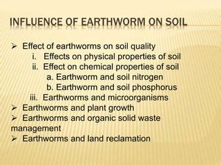 Role Of Earthworm In Soil Fertility Ppt