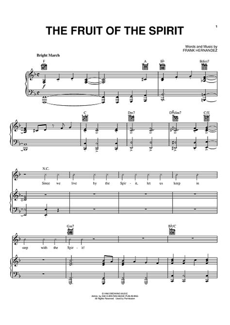 The Fruit Of The Spirit" Sheet Music by Frank Hernandez for Piano/Vocal ...