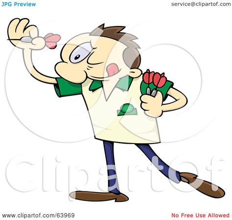 Royalty-Free (RF) Clipart Illustration of a Focused Man Aiming And ...