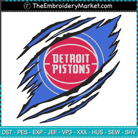 Detroit Pistons NBA Embroidery Designs File Detroit Pistons Machine