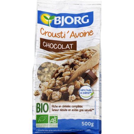 Bjorg Céréales Avoine Chocolat Bio Le Sachet De 500 G