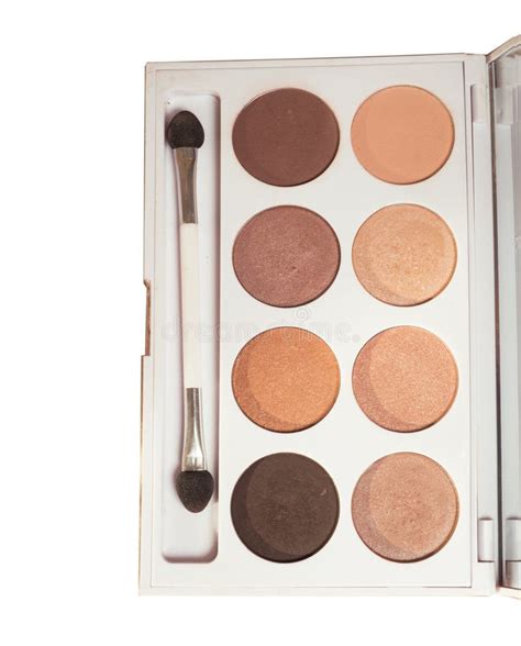 Makeup Brush And Nude Eye Shadows Palette Stock Image Image Of Colorful Beautiful 135055875