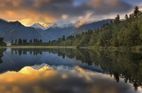 Download Mount Cook New Zealand Wood Reflection Cloud Mountain Nature