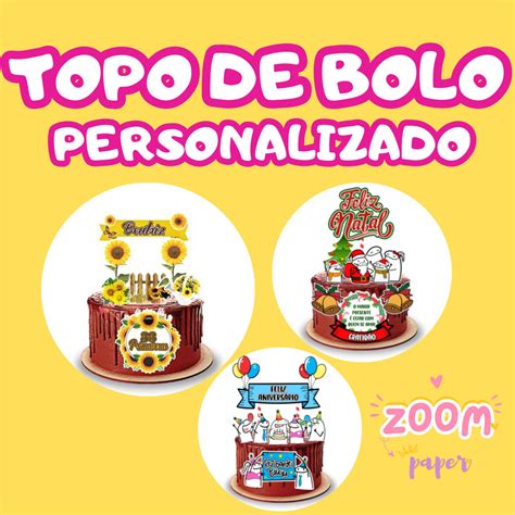 Topper De Bolo Personalizado - Topo Topper de Bolo Personalizado C/Nome Escolha sua Arte | Shopee Brasil