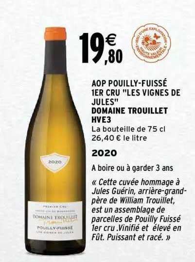 Promo Aop Pouilly fuissé 1er Cru les Vignes De Jules Domaine