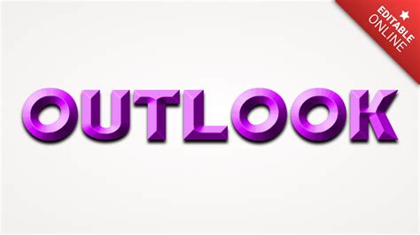 Outlook Efecto Biselado Morado Generador De Efectos De Texto