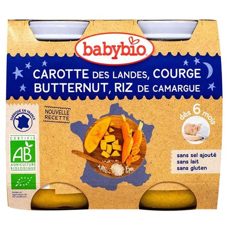 Petit Pot Bonne Nuit Carotte Butternut Riz 2x200g