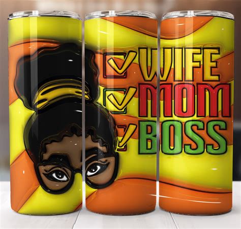 Wife Mom Boss Inflated Tumbler Sublimation Transfer Siplearnpress