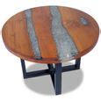 OVsky Table Basse Rond En Bois 60 X 40 Cm Diam X H Cdiscount Maison