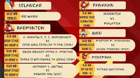 Jadwal Indonesia Di Olimpiade Paris Hari Ini Kans Medali Emas