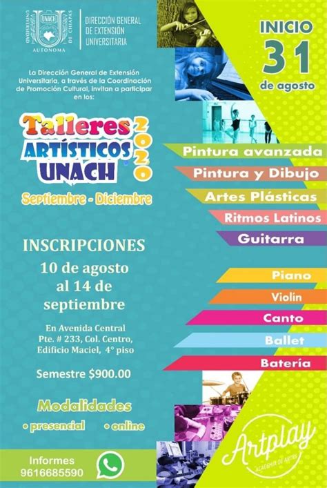 UNACH oferta talleres artísticos a la sociedad