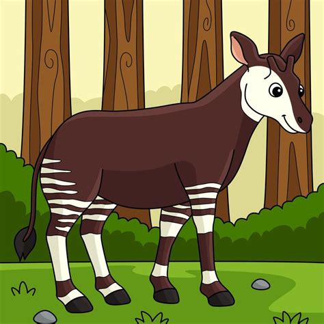 Okapi Animal Colored Cartoon Illustration 19943176 Vector Art at Vecteezy