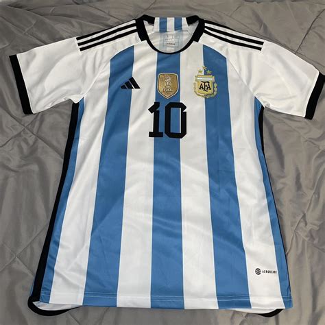 Lionel Messi Home Argentina Jersey 2022 23 3 Stars Depop