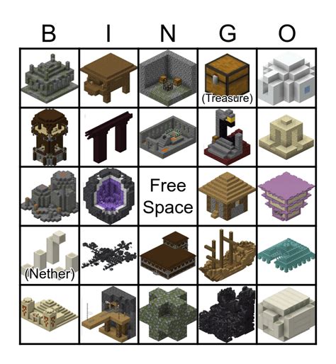 Minecraft Structure Bingo Images Bingo Card