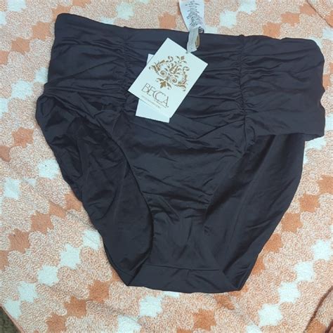 BECCA Swim Becca Elegant Black Ruched Bikini Bottom Poshmark