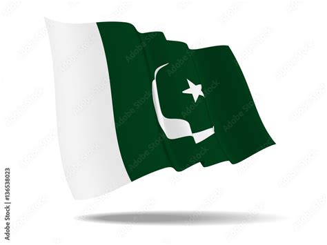 illustration pakistan flag waving Isolated on White Background,vector ...