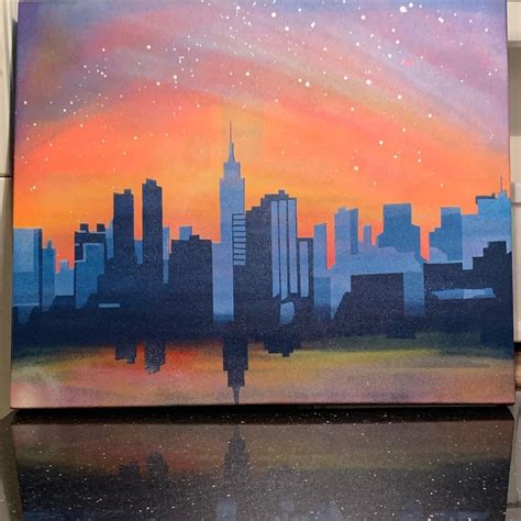 NYC Skyline Painting Etsy