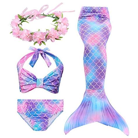 HiFunBay Cola de Sirena niña para Nadar Incluido Traje de Sirena baño