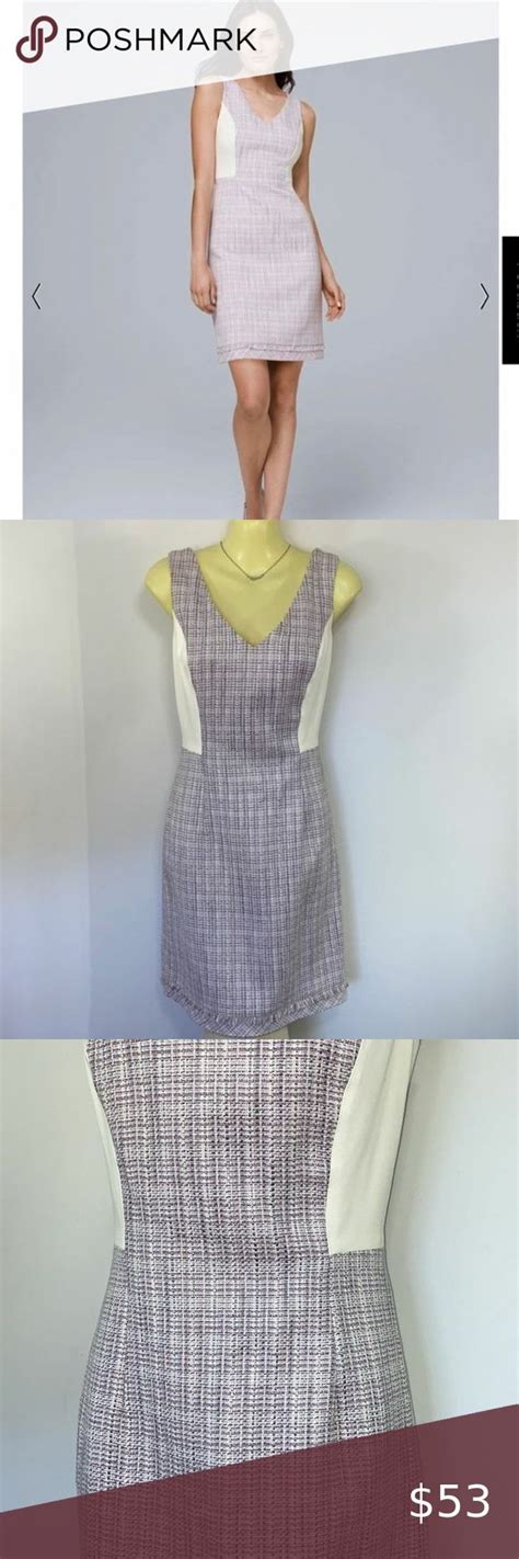 White House Black Market Dress Lilac Tweed Dress NWT SZ 4 | White house ...