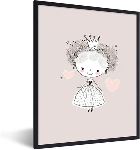 Fotolijst Incl Poster Prinses Kinderen Meisjes Kroon Jurk